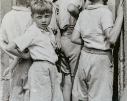 Inquisitive boys at the Bell Tower Door 1930 People