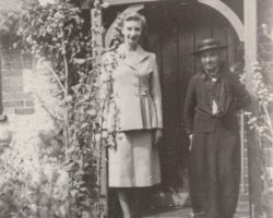 Lily Headson (left) and Fred Tyler's Gran at Jonny Walkers Porch 1950