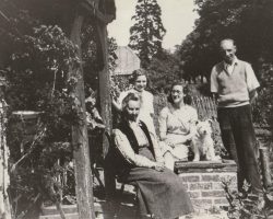 L to R Mrs Tyler Helen Pritchard Mrs Ellis Fred Tyler 1952